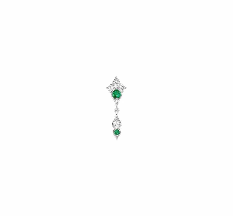 Hope White Gold,Diamond & Emerald Earring
