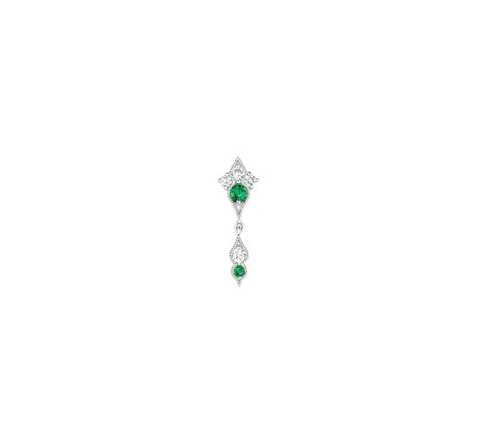 Hope White Gold,Diamond & Emerald Earring