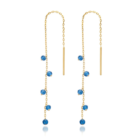 Blue Ear Threaders Earrings