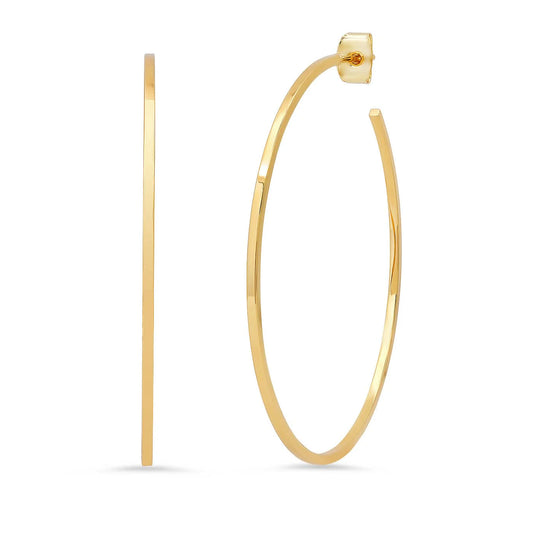 Sleek Large Gold Hoops