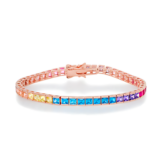 Rainbow Chain Tennis Bracelet