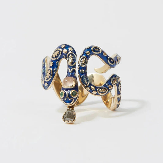 Eve Enamel Ring Navy