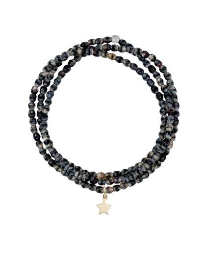 Marbled grey Bracelet Necklace with Star Pendant