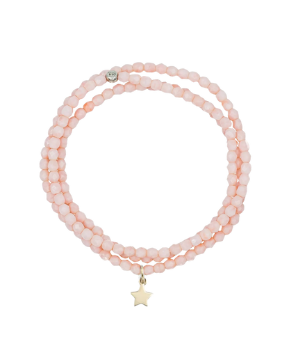 Pink Marshmallow Bracelet Necklace with Star Pendant