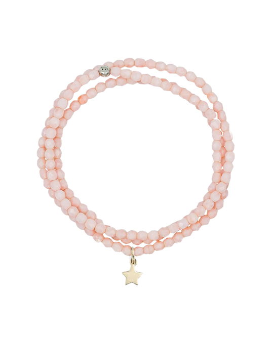 Pink Marshmallow Bracelet Necklace with Star Pendant