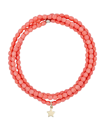 Powder Pink Bracelet Necklace with Star Pendant
