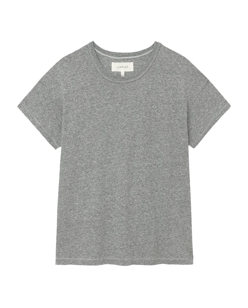 The Boxy Crew Tee Heather Grey