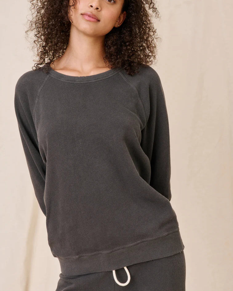 College Sweatshirt Washed Black