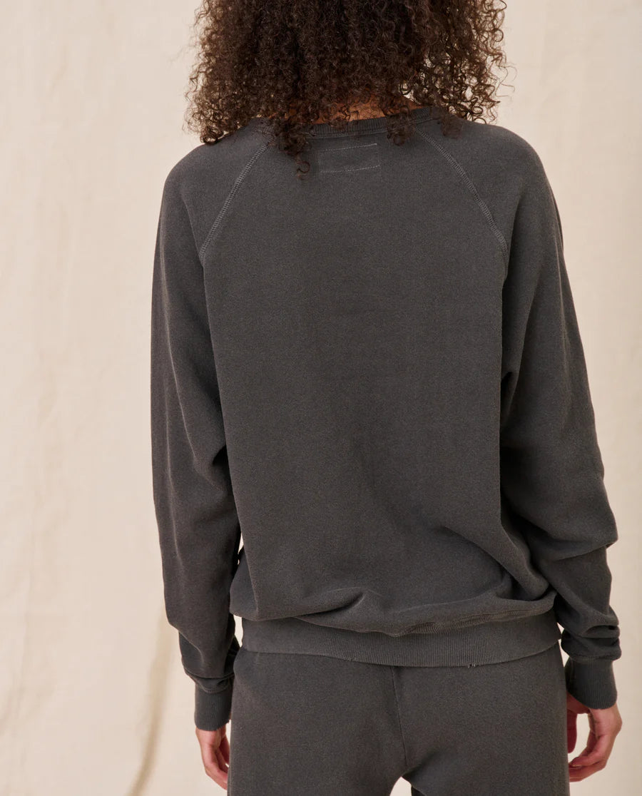 College Sweatshirt Washed Black