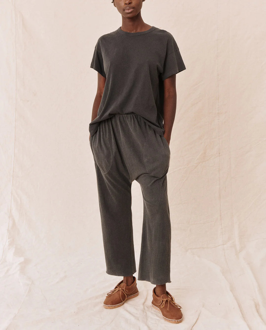 Jersey Crop Washed Black