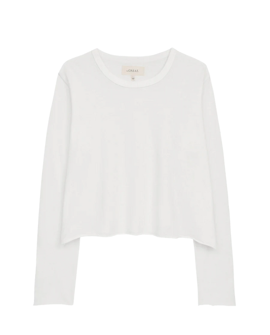 Longsleeve Crop Tee True White