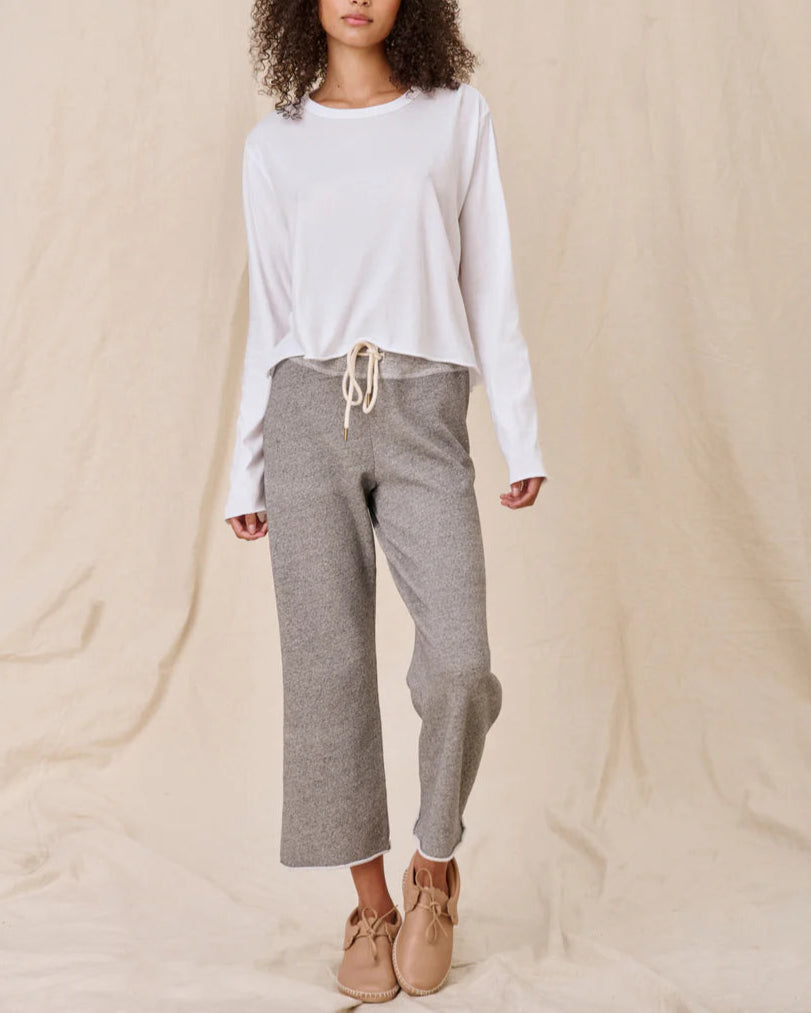 Longsleeve Crop Tee True White