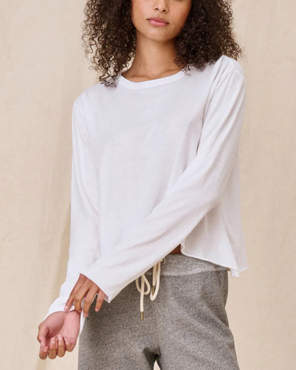 Longsleeve Crop Tee True White