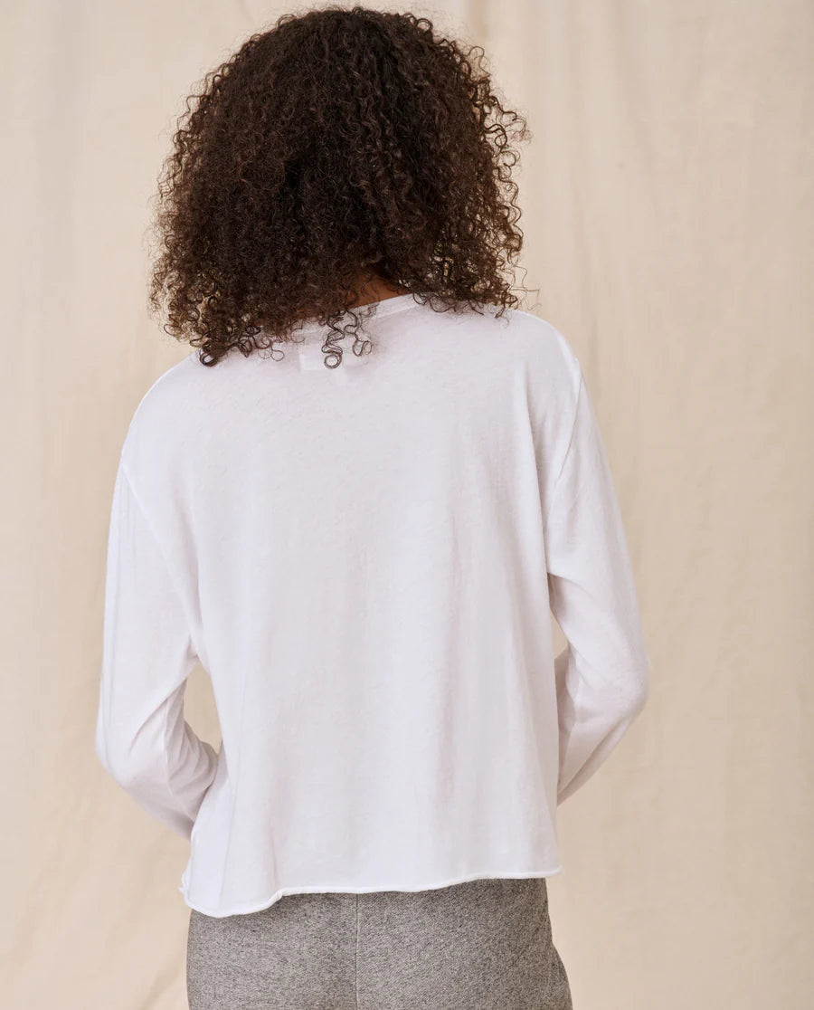 Longsleeve Crop Tee True White
