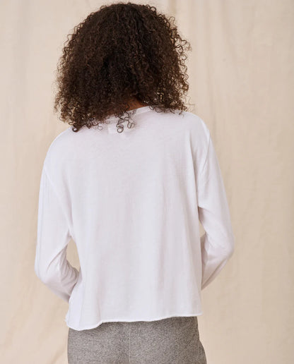 Longsleeve Crop Tee True White