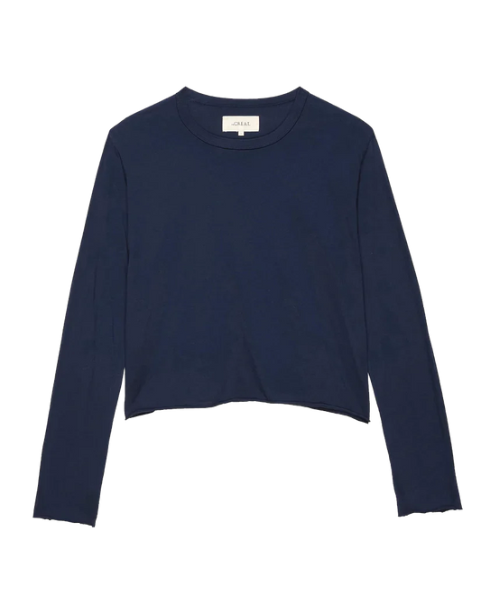 The Long Sleeve Crop Tee True Navy