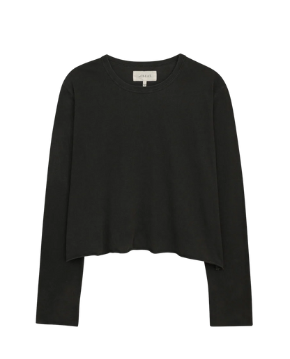 Longsleeve Crop Tee Almost Black