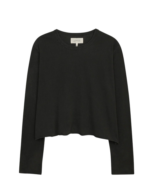 Longsleeve Crop Tee Almost Black