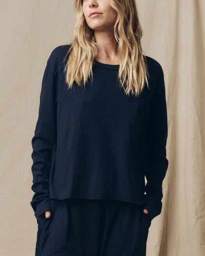 Longsleeve Crop Tee True Navy