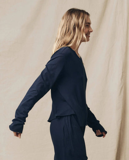 Longsleeve Crop Tee True Navy
