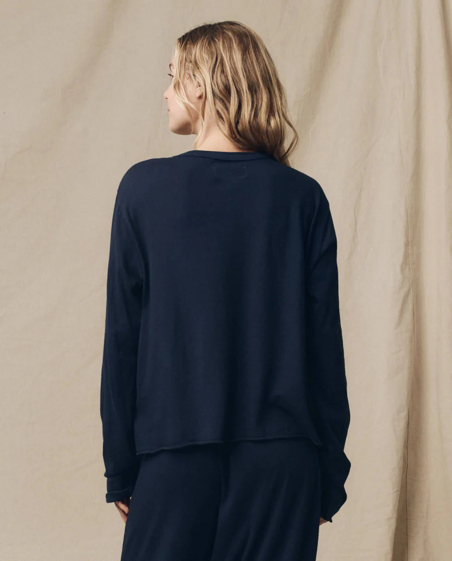 Longsleeve Crop Tee True Navy
