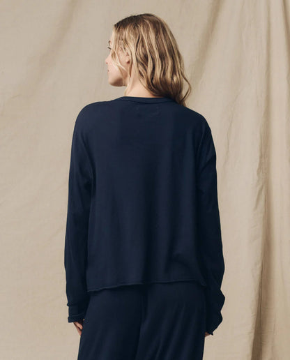 Longsleeve Crop Tee True Navy