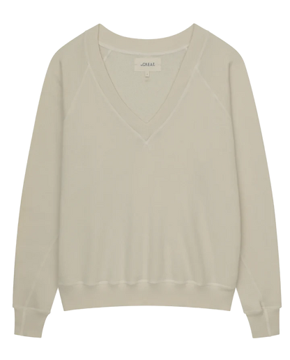 V-Neck Sweatshirt Washed White