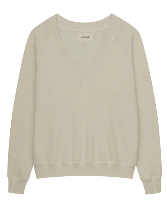 V-Neck Sweatshirt Washed White