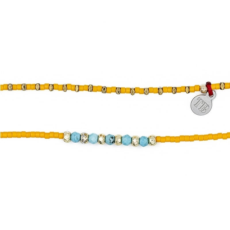 Tiya Slim 6 Abricot Necklace & Bracelet