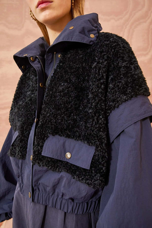 Aidan Teddy Fleece Jacket Midnight