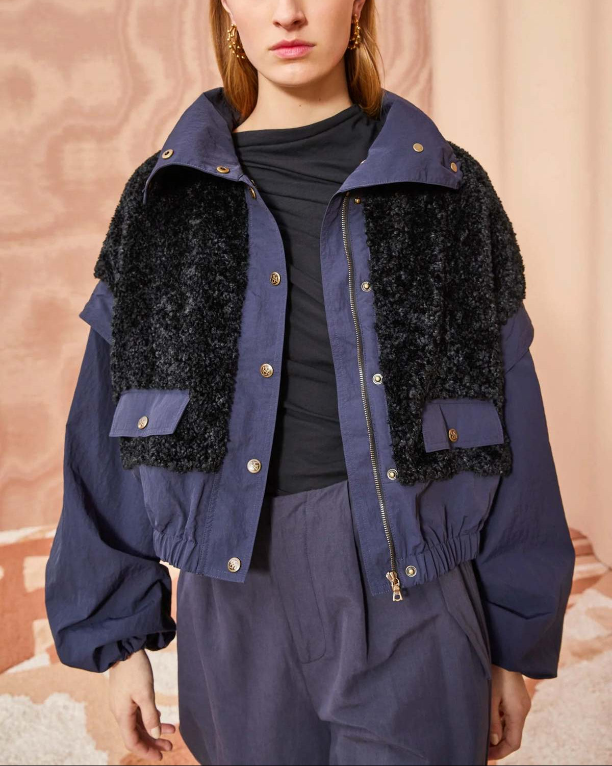 Aidan Teddy Fleece Jacket Midnight