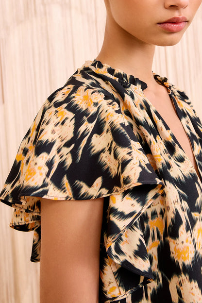 Lilo Flutter Sleeve Blouse Tourmaline