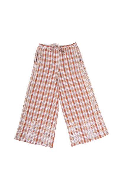 Surprise Embroidered Tartan Pants