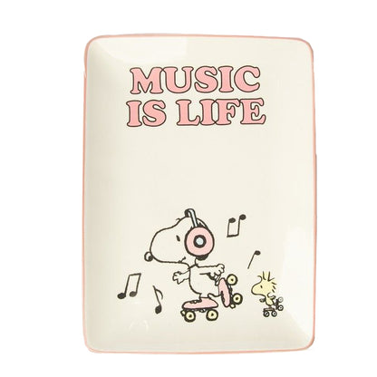 Snoopy "Music is Life" Ceramic Tray