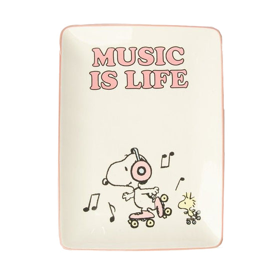 Snoopy "Music is Life" Ceramic Tray