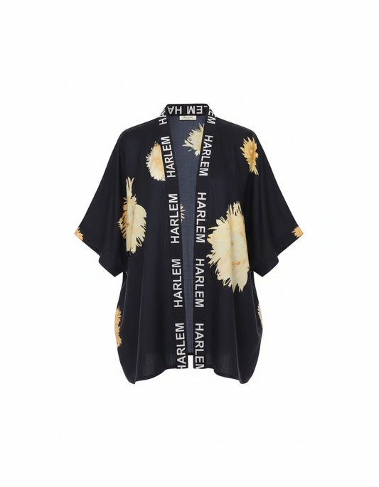 Yaya Short Kimono Dahlia Black