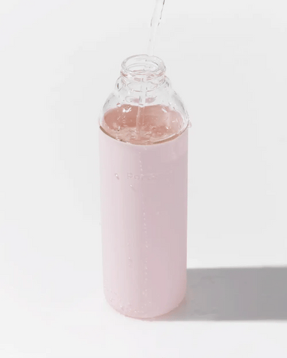 Portable Glass Water Bottle Blush
