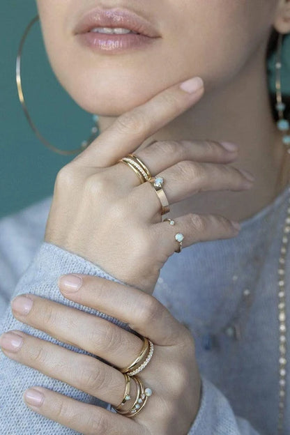 Three Points Opal Ring