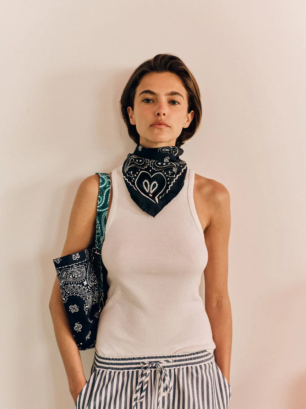White Arynn Fine Rib Tank Top