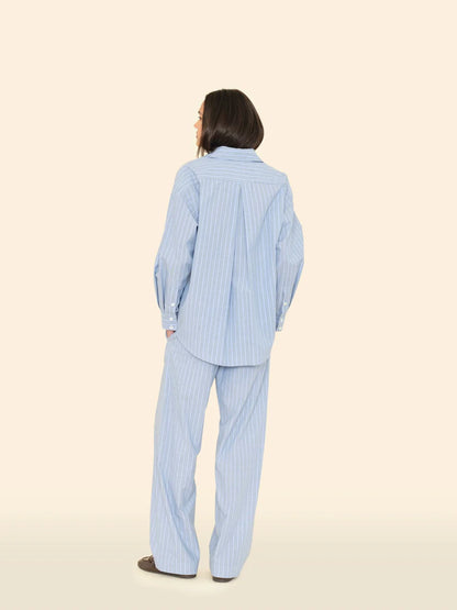 Chambray Teal Stripe Brinna Pant