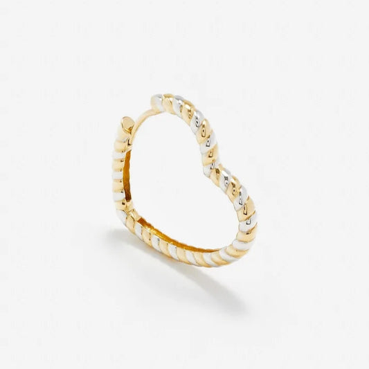 Twisted Heart Hoop Gold Earring