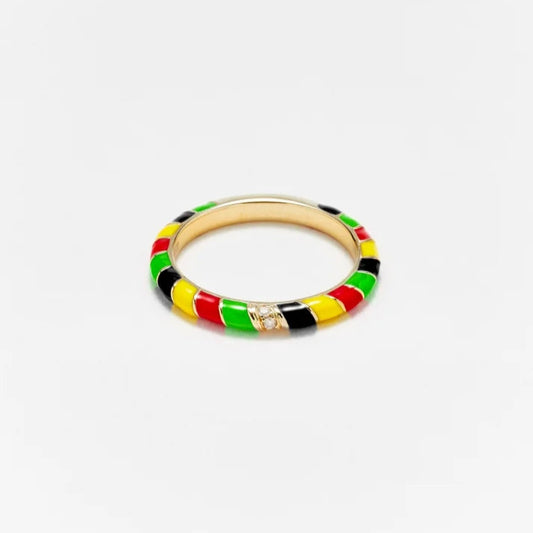 Jamaican and Gold Mini Twisted Band