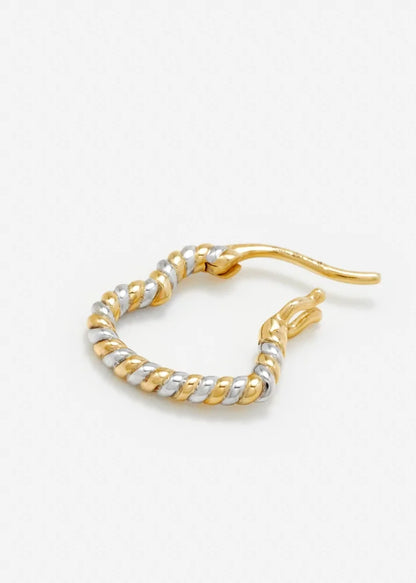 Mini Twisted Gold Heart Hoop Earring