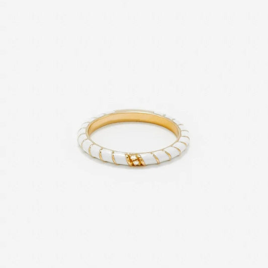 White and Gold Mini Twisted Band