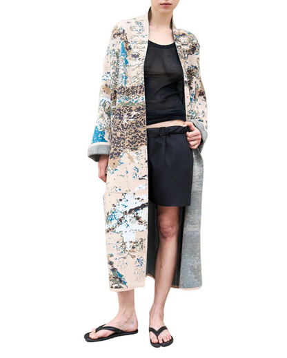 Fog Long Cotton Jacquard Cardigan