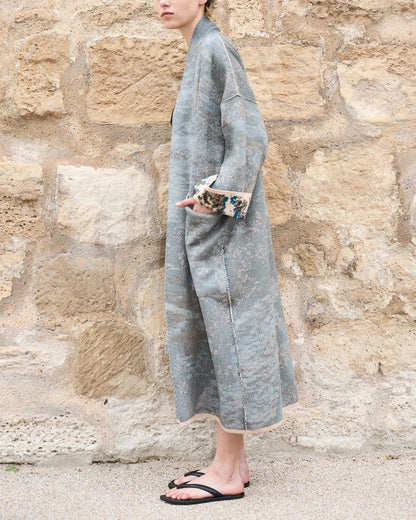 Fog Long Cotton Jacquard Cardigan