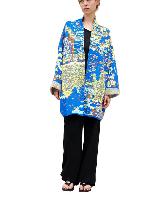 Majorelle Short Cotton Jacquard Cardigan