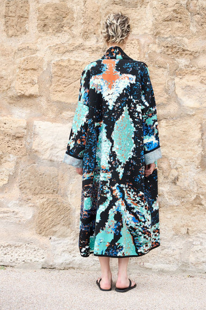 New York Long Cotton Jacquard Cardigan