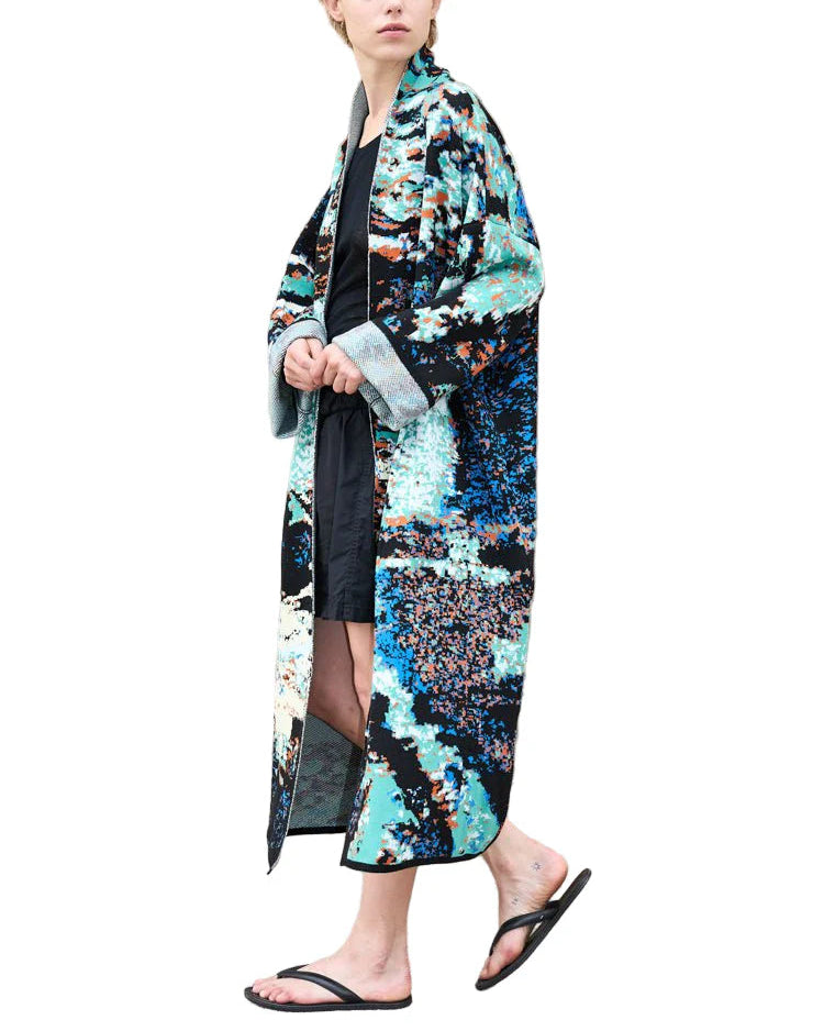 New York Long Cotton Jacquard Cardigan