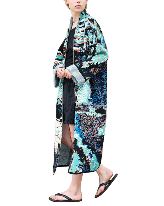 New York Long Cotton Jacquard Cardigan